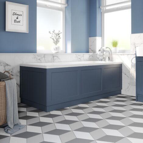 1700/700mm Bath Panel Pack Side End Matt Blue MDF Bathroom Traditional (1/5)