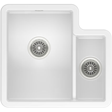 Reginox Tuscany II Ceramic 1.5 Bowl Kitchen Sink with Waste - White (1/2)