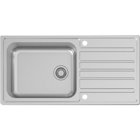 ArtiKitch 1 Bowl Kitchen Sink Large Deep Inset Reversible Drainer Waste Stainless Steel