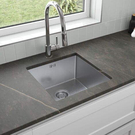 ArtiKitch Kitchen Sink Undermount Stainless Steel Large Square Single Bowl Strainer Waste