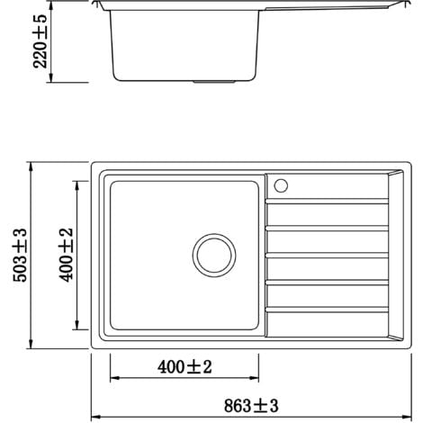 ArtiKitch Stainless Steel 1 Bowl Kitchen Sink Square Inset Reversible Drainer Basket Waste