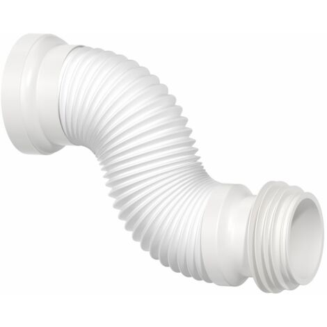 Flexible Toilet Pan Waste Connector 230-550mm Extendable Flex White Bathroom (1/2)