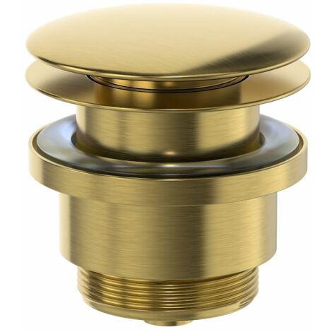 Basin Waste Sink Push Button Pop Up Bathroom Slotted Unslotted Plug Brass