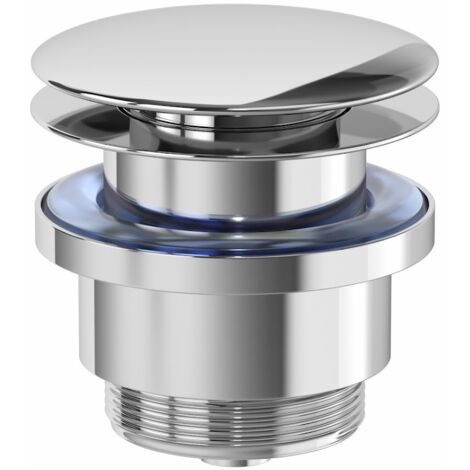 65mm Chrome Bathroom Sink Waste Plug - Screw On Cap For 39mm Push Button Pop Up - View #9