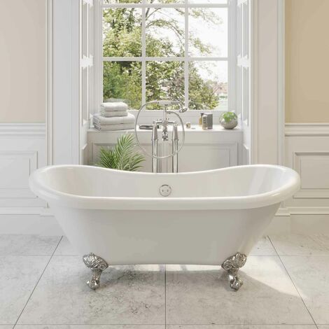Traditional Freestanding Bath Double Ended Roll Top Ball Feet 1750mm Blenheim