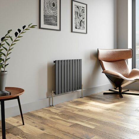 Anthracite Designer Radiator Vertical Horizontal Flat Panel 600 x 756mm Single Panel