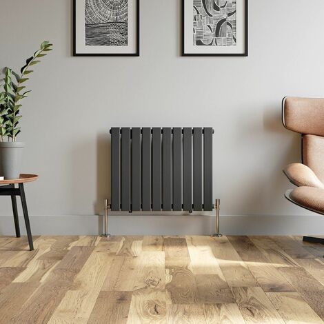 Anthracite Designer Radiator Vertical Horizontal Flat Panel 600 x 756mm Single Panel