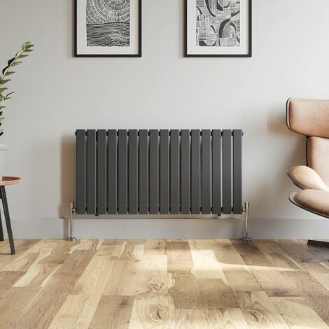 Anthracite Designer Radiator Vertical Horizontal Flat Panel 600 x 1212mm Single Panel