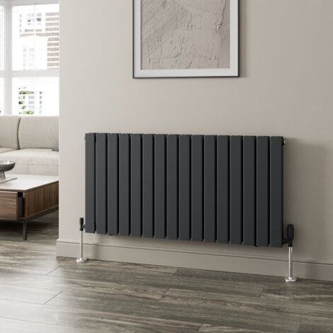 Anthracite Designer Radiator Vertical Horizontal Flat Panel 600 x 1216mm Double Panel