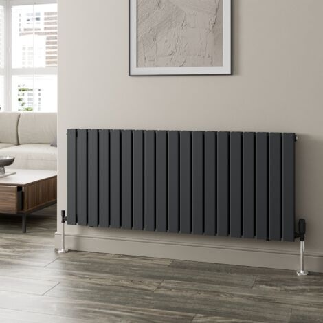 Anthracite Designer Radiator Vertical Horizontal Flat Panel 600 x 1444mm Double Panel