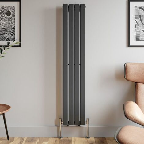 Anthracite Designer Radiator Vertical Horizontal Flat Panel 1600 x 300mm Single Panel