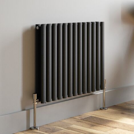 Anthracite Oval Column Designer Radiator Vertical Horizontal 600 x 780mm Double Panel