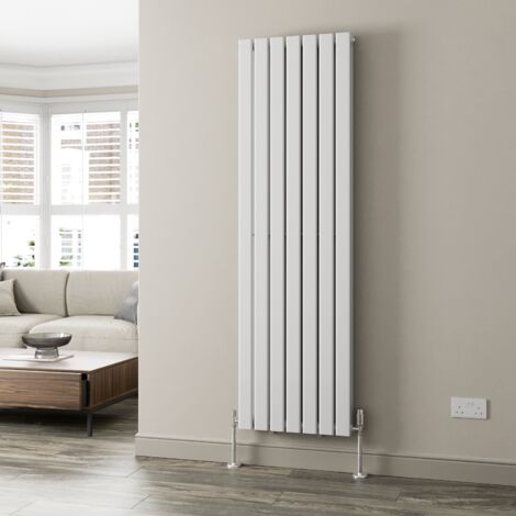 White Flat Panel Designer Radiator Vertical Horizontal 1800 x 532mm Double Panel