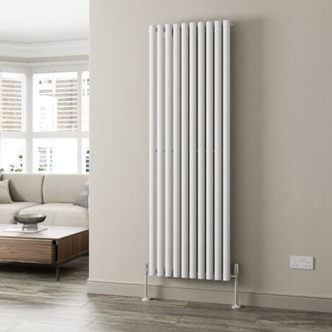 White Oval Column Designer Radiator Vertical Horizontal 1800 x 600mm Single Panel