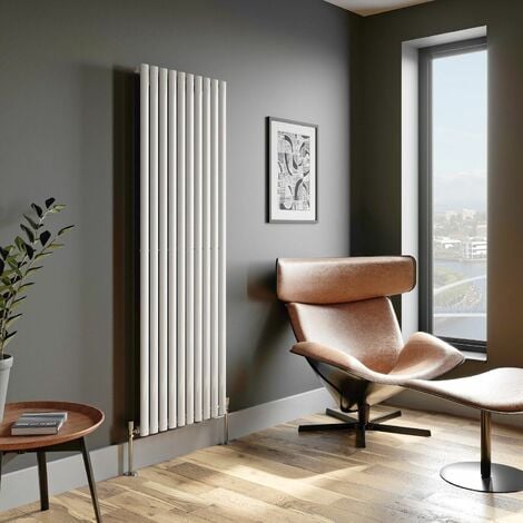 White Oval Column Designer Radiator Vertical Horizontal 1800 x 600mm Single Panel