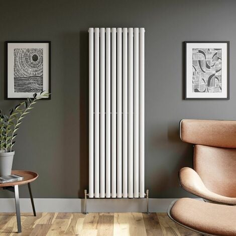 White Oval Column Designer Radiator Vertical Horizontal 1800 x 600mm Single Panel