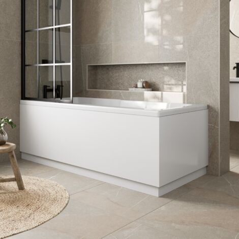 Modern Bathroom 1700 Front & 700 End Bath Panel Pack 18mm MDF White Gloss Plinth