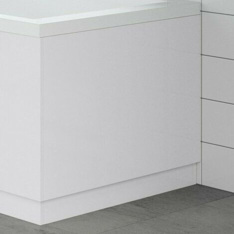 Modern Bathroom 800mm End Bath Panel 18mm MDF White Gloss Wooden Plinth Easy Cut (1/4)