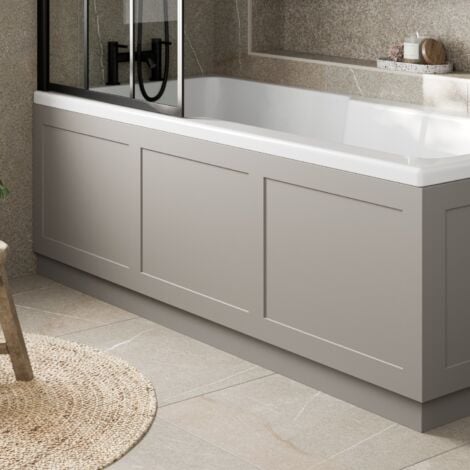 Traditional Bathroom 1700mm Front Bath Panel 18mm MDF Wood Grey Plinth ...