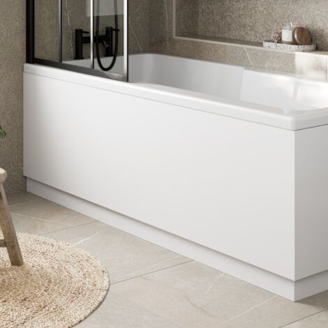 Modern Bathroom 1700mm Front Bath Panel 18mm MDF White Gloss Plinth Easy Cut