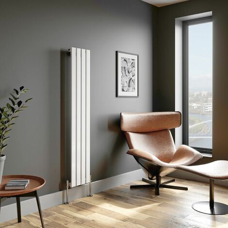 White Flat Panel Designer Radiator Vertical Horizontal 1600 x 300mm Single Panel