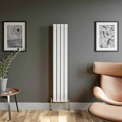 White Flat Panel Designer Radiator Vertical Horizontal 1600 x 300mm Single Panel