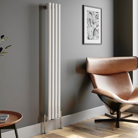 White Oval Column Designer Radiator Vertical Horizontal 1600 x 240mm Single Panel