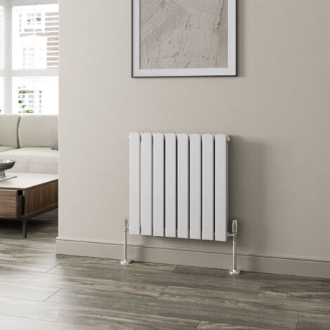 White Flat Panel Designer Radiator Vertical Horizontal 600 x 608mm Double Panel