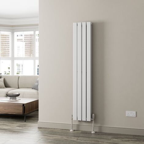 White Flat Panel Designer Radiator Vertical Horizontal 1600 x 304mm Double Panel