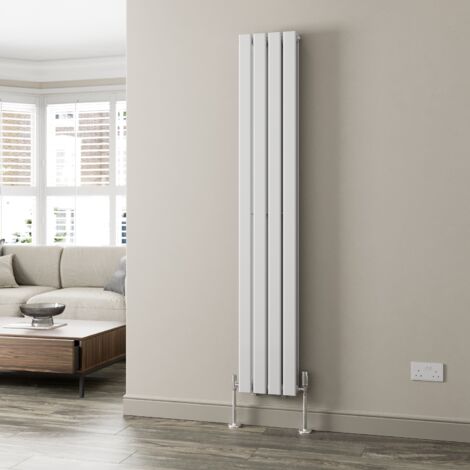 White Flat Panel Designer Radiator Vertical Horizontal 1800 x 304mm Double Panel