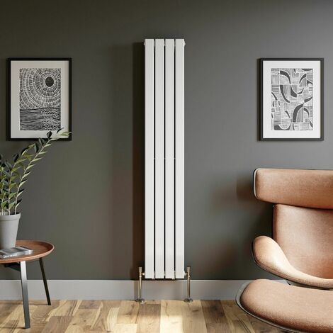 White Flat Panel Designer Radiator Vertical Horizontal 1800 x 304mm Double Panel