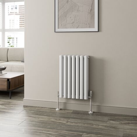 White Oval Column Designer Radiator Vertical Horizontal 600 x 420mm Double Panel
