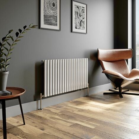 White Oval Column Designer Radiator Vertical Horizontal 600 x 1200mm Single Panel
