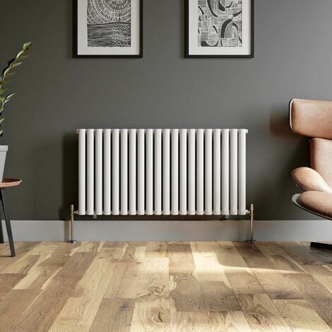 White Oval Column Designer Radiator Vertical Horizontal 600 x 1200mm Single Panel