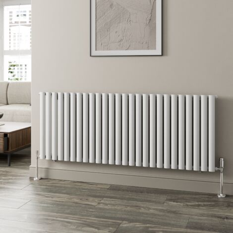 White Oval Column Designer Radiator Vertical Horizontal 600 x 1560mm Single Panel