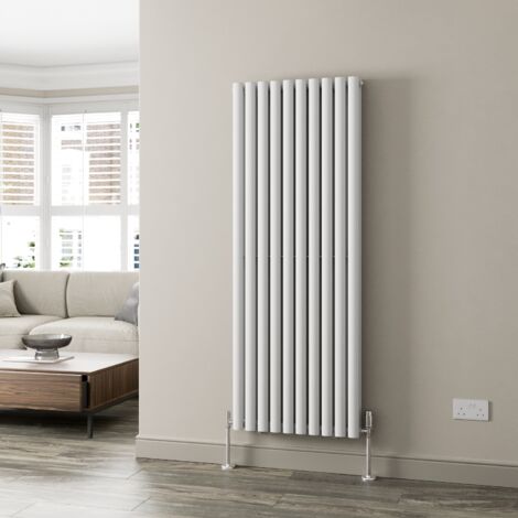 White Oval Column Designer Radiator Vertical Horizontal 1600 x 600mm Double Panel