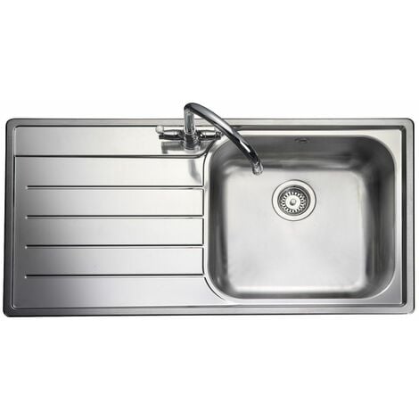 Rangemaster Oakland Kitchen Sink 1.0 Bowl LH Drainer Inset Stainless Steel Waste
