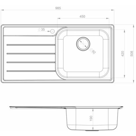 Rangemaster Oakland Kitchen Sink 1.0 Bowl LH Drainer Inset Stainless Steel Waste