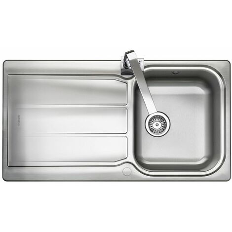 Rangemaster Glendale Kitchen Sink Single Bowl Stainless Steel Inset Waste Kit