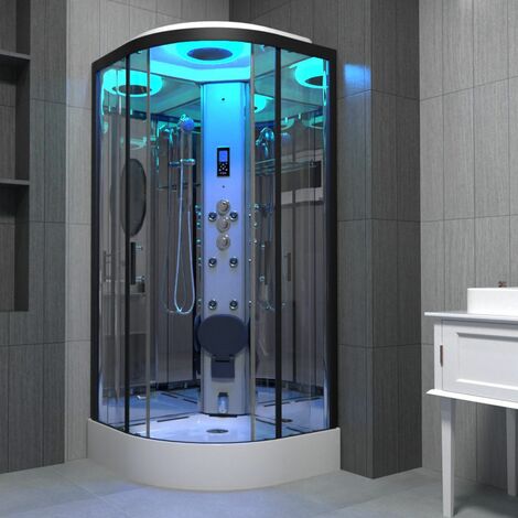 Insignia Quadrant Steam Enclosure Cubicle Shower Cabin 1000x1000 Black ...