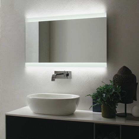 Vasari Rectangular LED Bathroom Mirror Demister 1200mm x 800mm Mains Stylish
