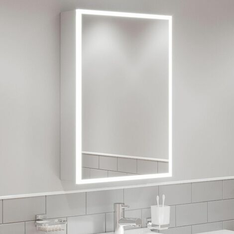 Artis Modern Bathroom Mirror Cabinet IP44 Rated LED Illuminated Wall Mounted 600 x 700 