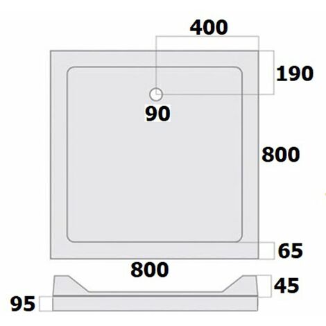 Rectangular 1500 x 800 x 45 mm Shower Tray for Shower Enclosure Cubicle +  Waste Trap : : DIY & Tools