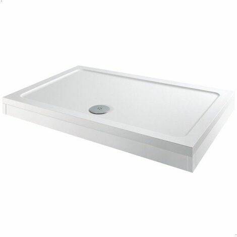 Modern Rectangle Shower Tray 1000 x 760mm Easy Plumb Slimline Lightweight White
