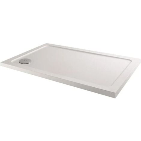 Modern Rectangle Shower Tray 1200 x 800mm Low Profile Slimline Lightweight White