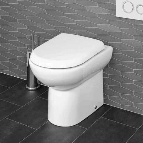 BTW Back To Wall Ceramic Toilet Pan Only - Toilet Set Not Included - White