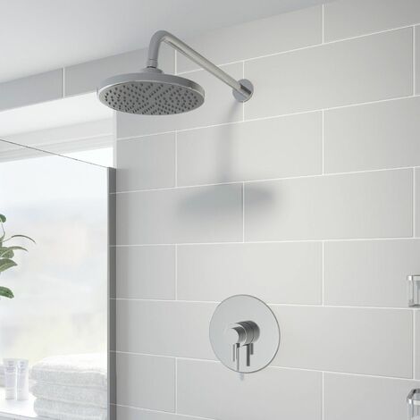 Park Lane Traditional Bathroom Ceiling Mounted Chrome Round Drencher Fixed Shower Arm Head 