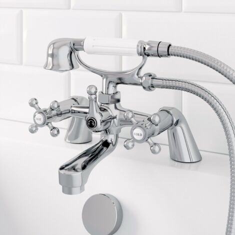 Traditional Bathroom Taps Set Mono Basin Sink Mixer Bath Shower Mixer Tap Chrome