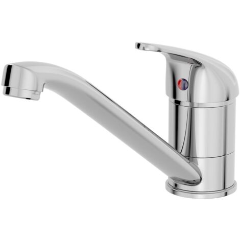 Modern Monbloc Kitchen Sink Mixer Tap Single Lever Swivel Spout Chrome Faucet
