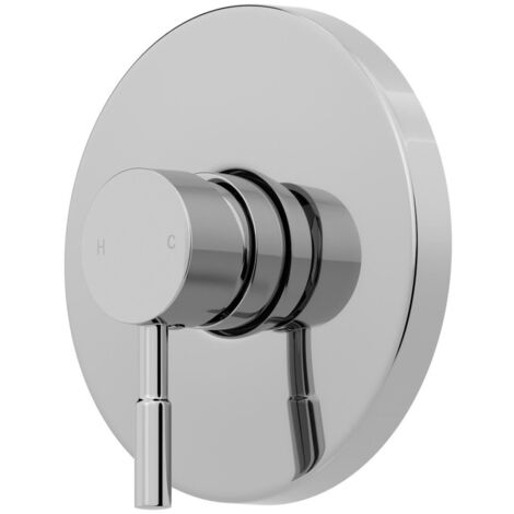 Modern Shower Mixer Valve Only Brass Round Concealed Chrome Single Stick Lever